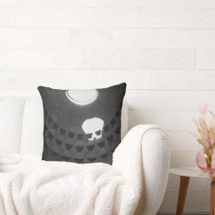 Almofada Pantheon Light Skull Roma Itália Preto e Branco
