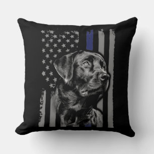 Almofada Pão Cão  Linha Black Labrador American Flag Thin