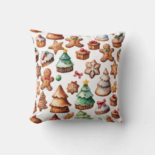 Almofada Pão de Gengibre Whimsical Natal Sem Foto