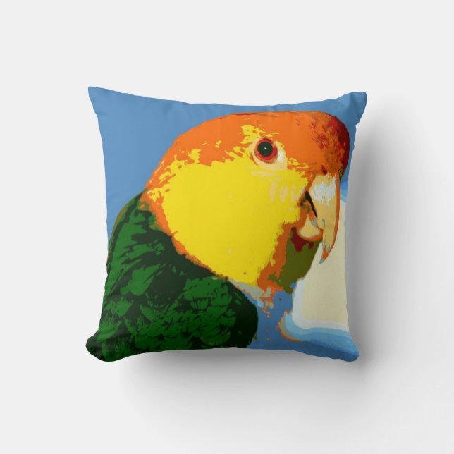 Almofada Papagaio inchado branco do Caique (Frente)