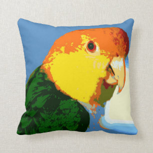 Almofada Papagaio inchado branco do Caique
