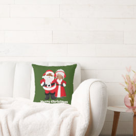 Almofada Papai Noel afro-americano de Natal Sra. Claus