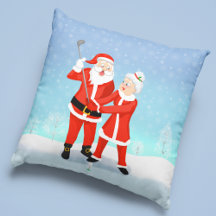 Papai Noel ajudando a Sra. Claus com seu swing de