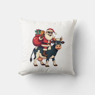 Almofada Papai Noel Bigfoot Vintage Montado Vaca Natal Dive