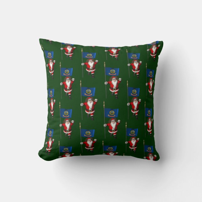 Almofada Papai Noel Com Bandeira De Idaho (Frente)