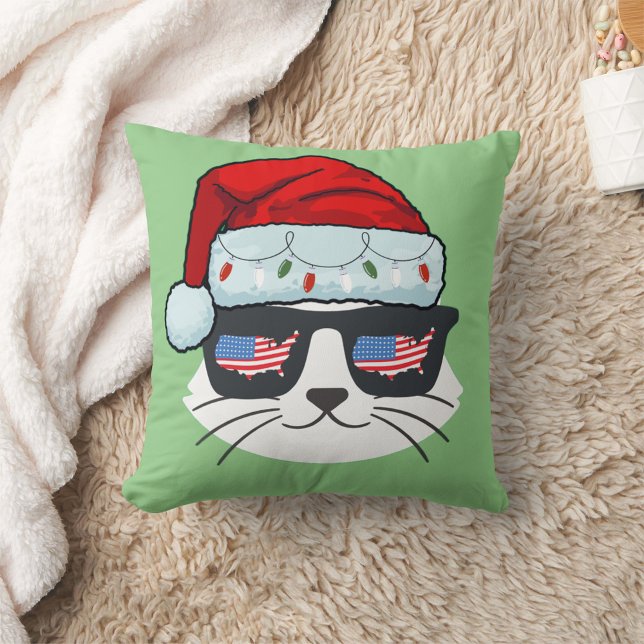 Almofada Papai Noel De Natal Com Bandeira De Gato (Criador carregado)