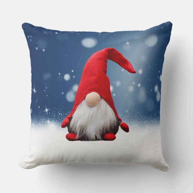 Almofada Papai Noel de Natal Fofo Neve Estrelas (Frente)
