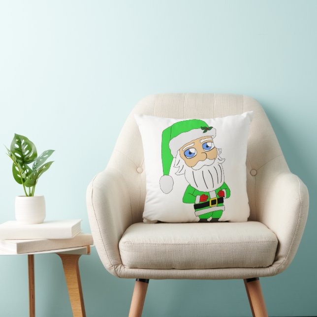 Almofada Papai Noel de terno verde chibi (Cadeira)