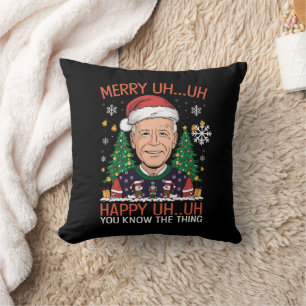 Almofada Papai Noel Divertido Joe Biden Alegre Uh Uh Natal 