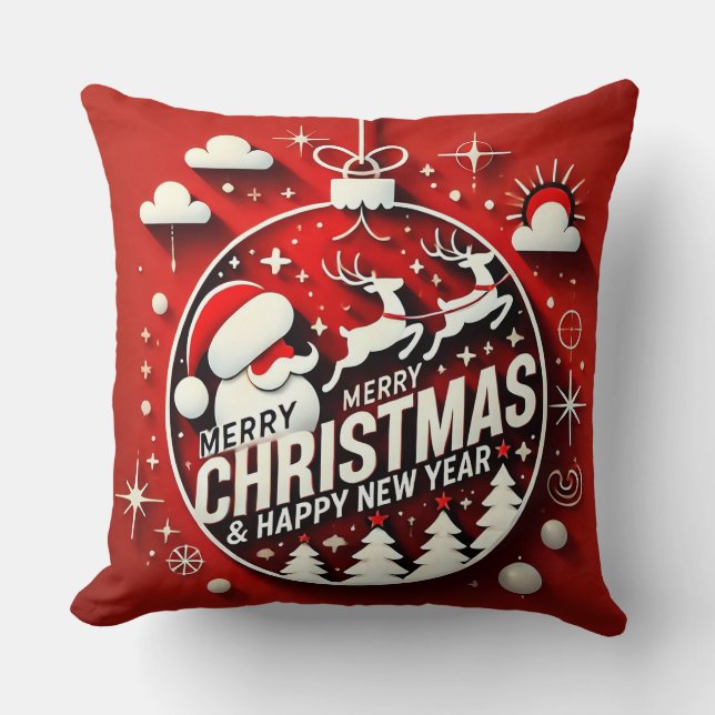 Almofada Papai Noel e Decoração de Feriados (Frente)