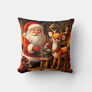 Almofada Papai Noel e Rena Fofo