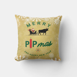 Almofada Papai Noel em um Trenó de Touro – Presente de Pipm