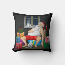 Almofada Papai Noel está fazendo uma pausa para o café