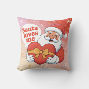 Almofada Papai Noel Fofo Abraçando Coração - "Papai Noel Me