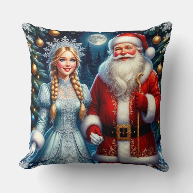 Almofada 🎅 Papai Noel Fofo Natal Nevado ❄️ (Frente)