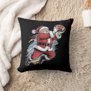 Almofada Papai Noel Jogando Futebol Americano Natal