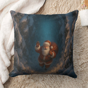 Almofada Papai Noel Mágico de Natal Emergindo do Canyon Nev