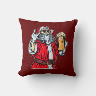 Almofada Papai Noel Mau, Rocha, Cerveja e Charuto