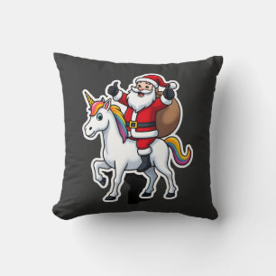 Almofada Papai Noel Montado em Unicórnio de Natal - Camisas
