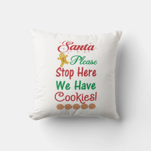 Almofada Papai Noel Por Favor Pare Aqui Temos Biscoitos
