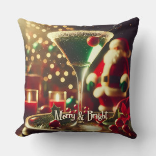 Almofada Papai Noel Retro dos Anos 50 Martini Verde de Nata