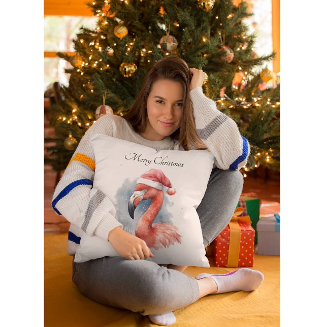 Almofada Papai noel Snowbird Flamingo, personalizado (Criador carregado)