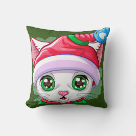 Almofada Papai noel super ajudante de gatos para o natal