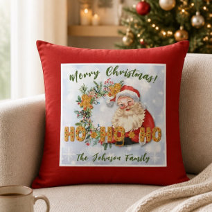 Almofada Papai Noel Vintage & Pão de Mel Ho-Ho-Ho Personali
