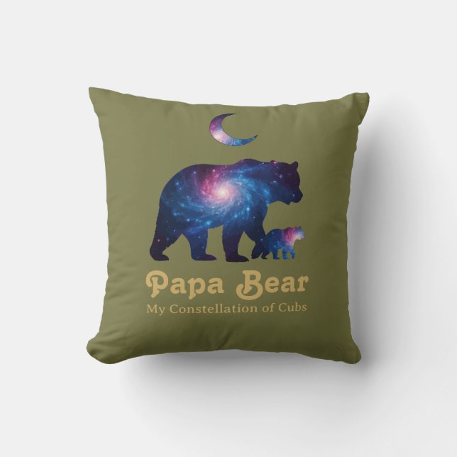 Almofada Papai Urso Cósmico & Filhote (Frente)
