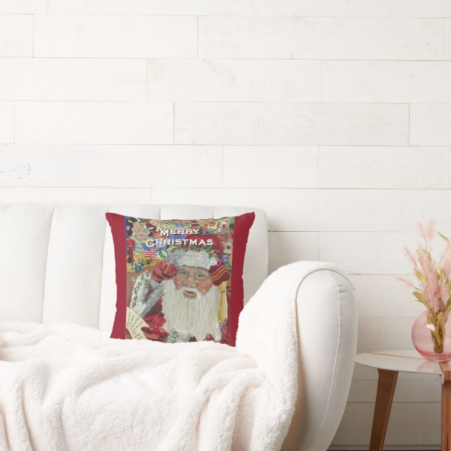 Almofada Papais noeis Clássicos - Verificando Trabalho de a (Sofá)