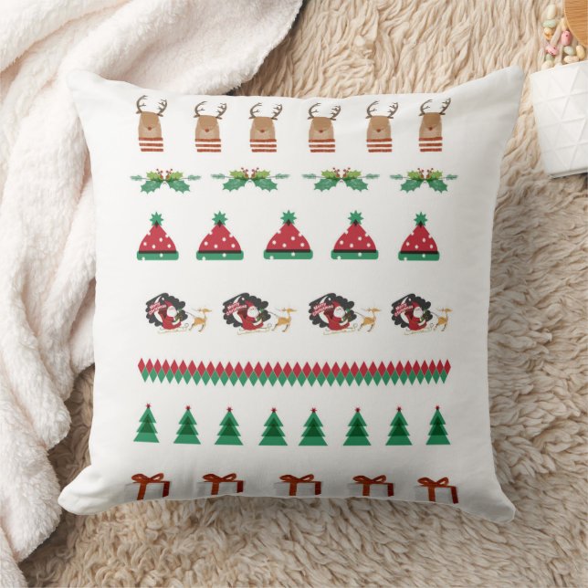 Almofada Papais noeis de Árvore de Natal travesseiro Reinde (Cobertor)