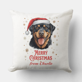 Almofada Papais noeis de cães rottweiler personalizados Fel