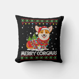 Almofada Papais noeis de Feliz de Cachorro Corgi
