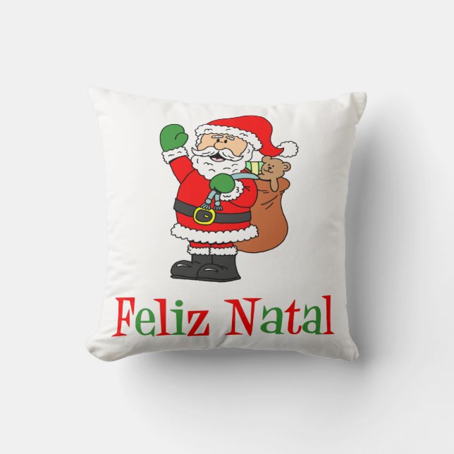 Almofada Papais noeis de Natal de Feliz Natal (Frente)