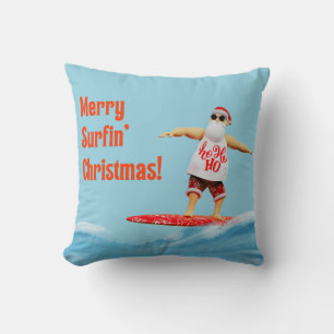 Almofada Papais noeis de Natal do Surfin da feliz no surfbo