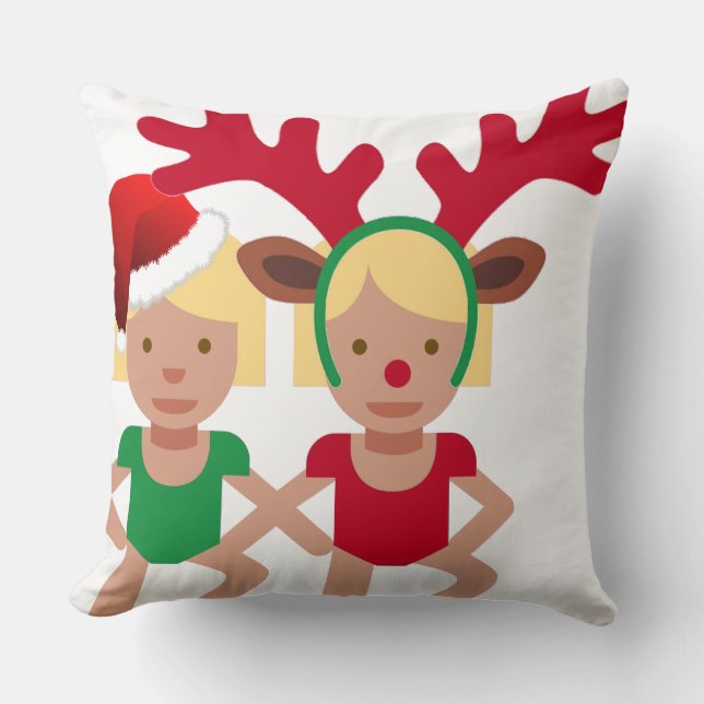 Almofada papais noeis de Natal emoji (Frente)