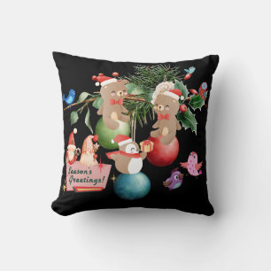 Almofada Papais noeis decorativos de Feliz Natal