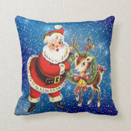 Almofada papais noeis e travesseiros decorativos de renas