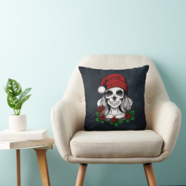 Almofada Papais noeis Gótica Whimsical Natal Skull