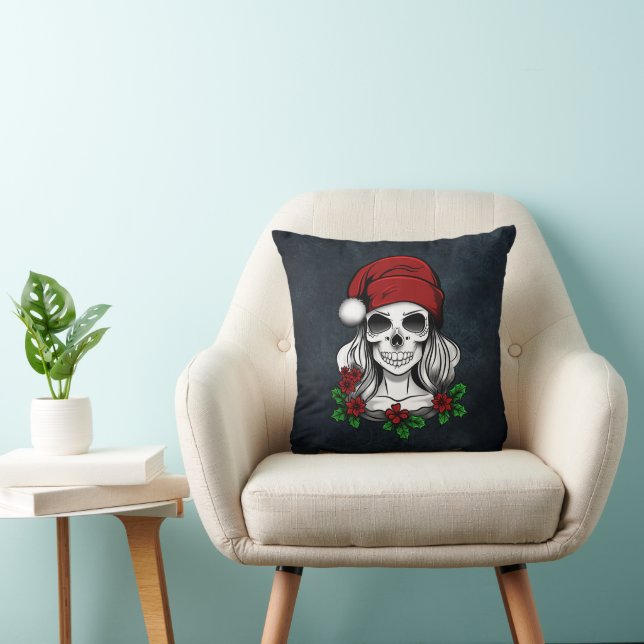 Almofada Papais noeis Gótica Whimsical Natal Skull (Cadeira)