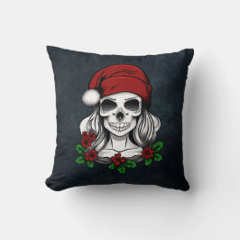 Almofada Papais noeis Gótica Whimsical Natal Skull