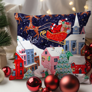 Almofada Papais noeis Noite antes da Vila Nórdica de Natal