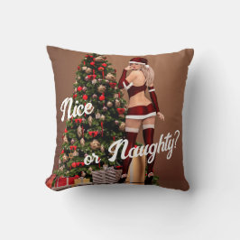 Almofada Papais noeis Sexy Menina perto da Árvore de Natal