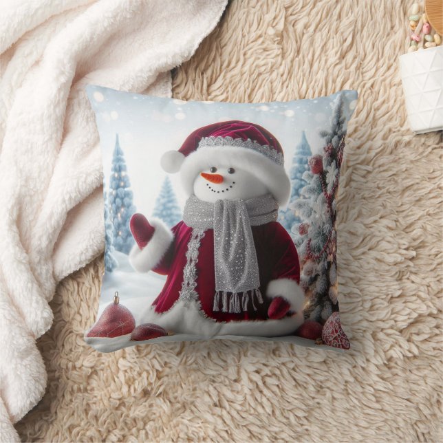 Almofada Papais noeis Snowman Natal (Cobertor)