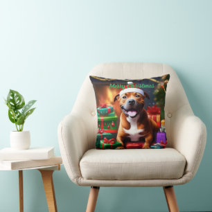 Almofada "Papais noeis: Uma Surpresa Festiva de Staffy"