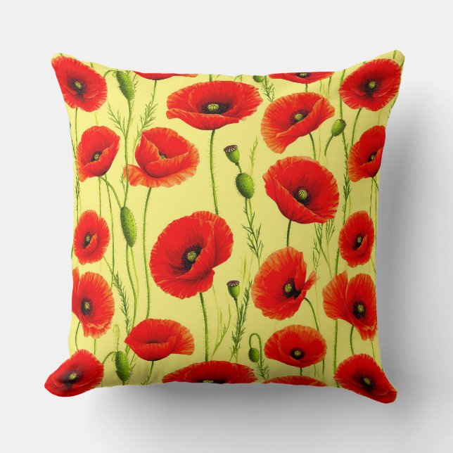 Almofada Papas Vermelhas e caules Verdes (Frente)