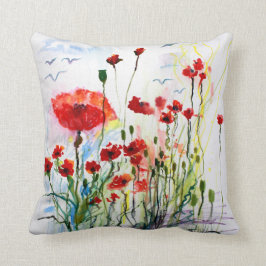 Almofada Papas Vermelhas Fantasy Watercolor Ginette