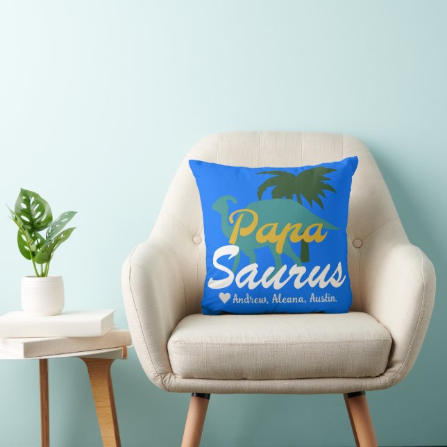 Almofada Papassauro Nomes Simples de Chic Personalizados (Cadeira)