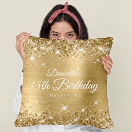 Almofada Papel Alumínio Dourado Brilhante 15º Aniversário