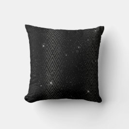 Almofada Papel alumínio metálico preto e brilho Glam Art Dé